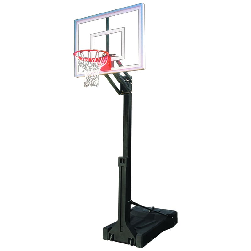 Adjustable System First Team OmniChamp III Portable Basketball Goal Front Hoop View