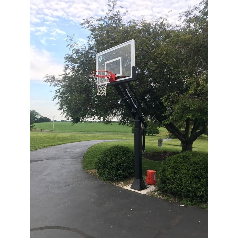 Basketball Hoop Ironclad TPT553-MD First Team Goal Outdoor Driveway Lifestyle View of System