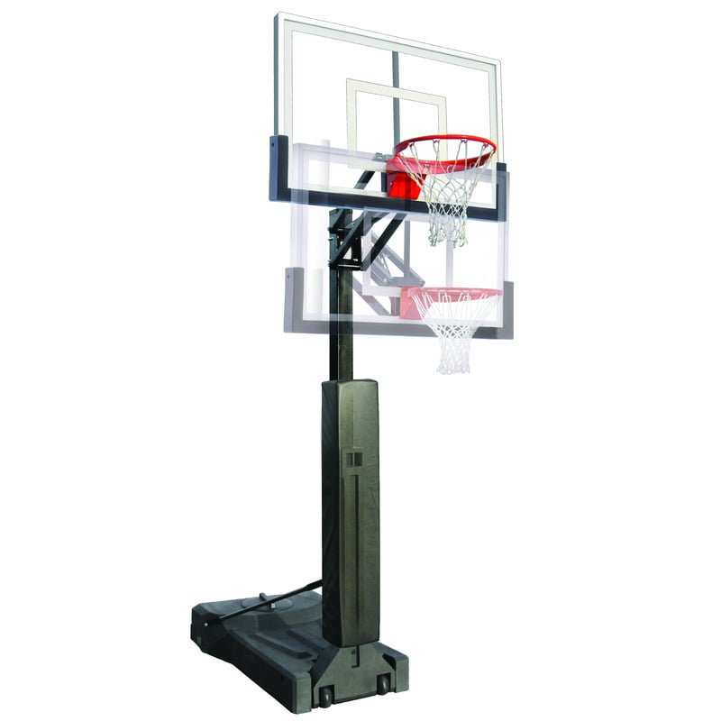 First Team Adjustable System OmniChamp Portable Basketball Hoop Min and Max Goal Adjust