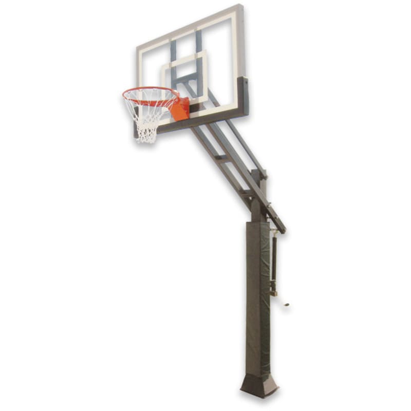 Ironclad TPT553-MD Basketball Goal Adjustable Height In Ground System Hero Image Hoop Full View