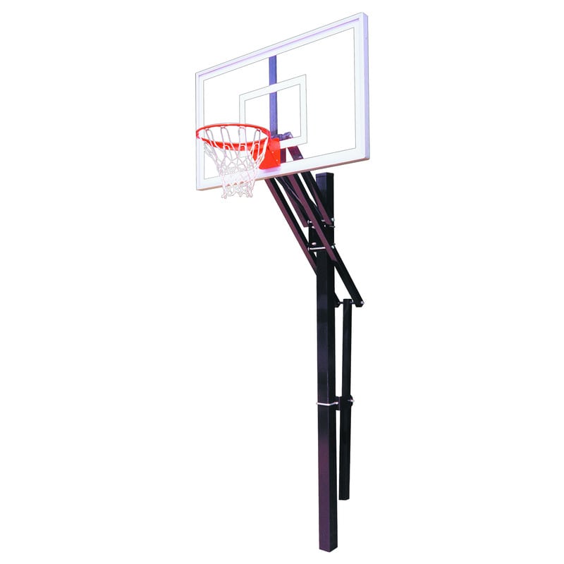 First Team Slam Select Adjustable  Basketball Goal In Ground Facing Front Full View