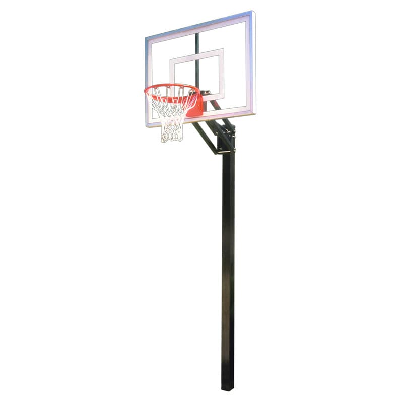 Champ Turbo Hero Image Home Use Basketball Hoop First Team In Ground Adjustable Basketball Goal for Recreational Use Full View of front