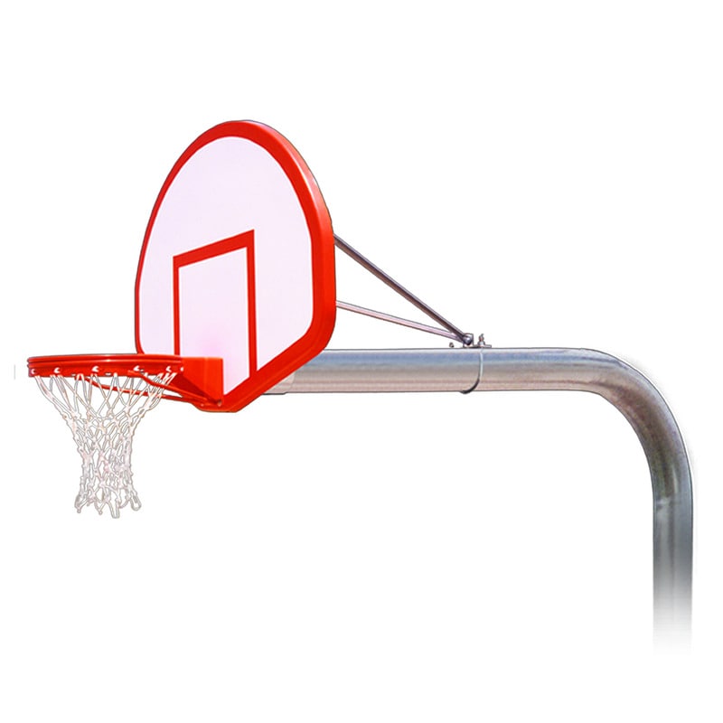 Brute Flight Fan-Shaped First Team Basketball Goal Top Of Hoop View for In Ground Fixed Height System