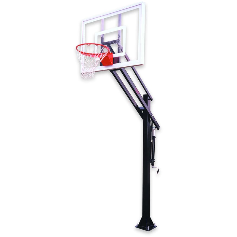 First Team Attack III In Ground Basketball Goal Adjustable Front Full View of Hoop