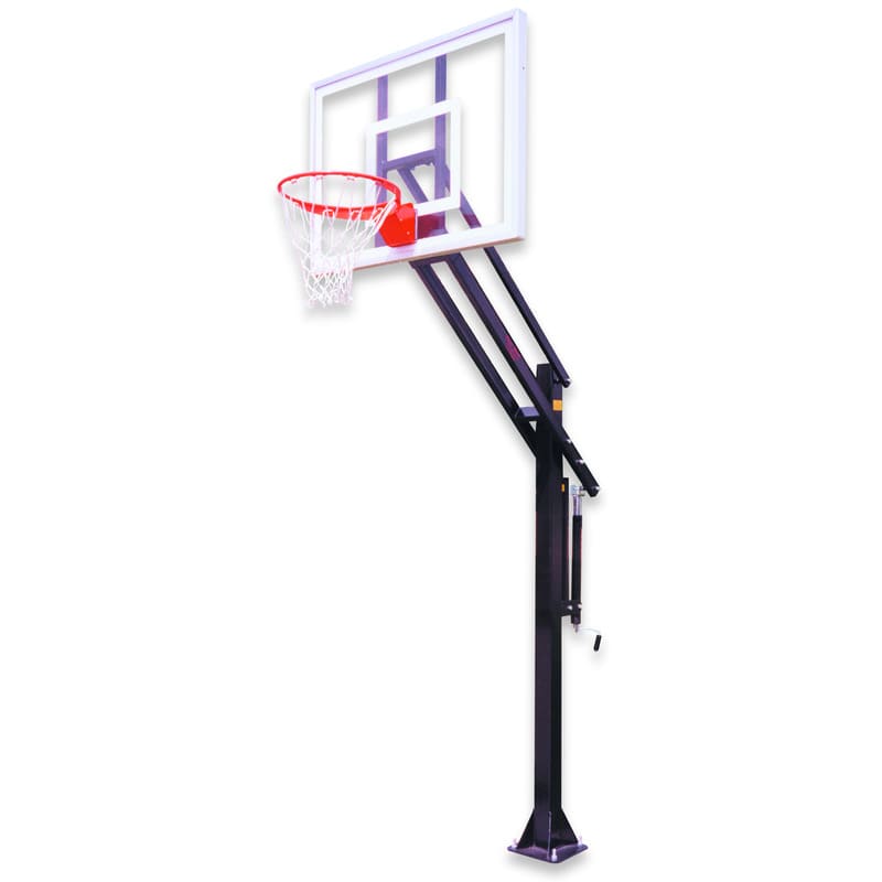 First Team Attack II In Ground Adjustable Goal Basketball Front Hoop View