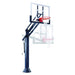 First Team Attack In Ground Adjustable Basketball Hoop Max and Min Goal Height Front View