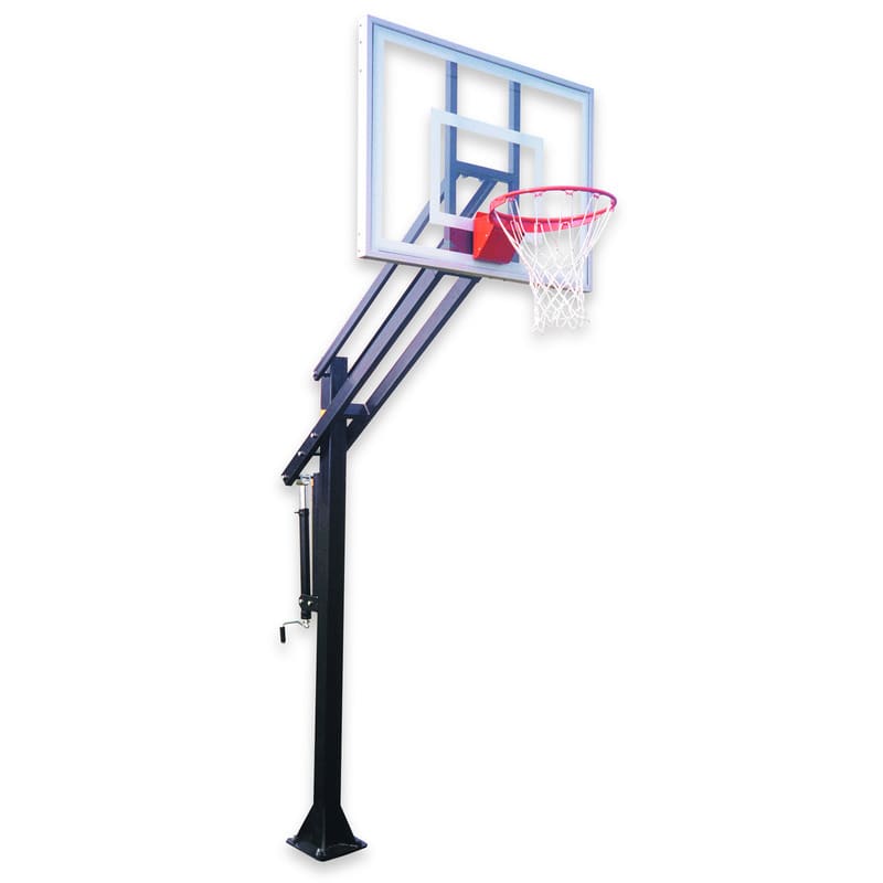 First Team Attack Ultra In Ground Adjustable Basketball Goal Front Facing Hoop View