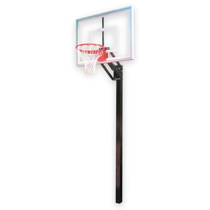 Champ III Adjustable Height Basketball Goal In Ground Front Facing Full View