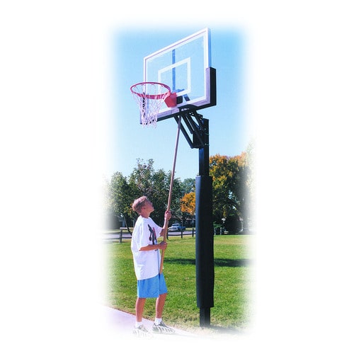 Champ First Team Adjustable Basketball Goal Hoop In Ground Outdoors Broomstick Front Rim Adjust View