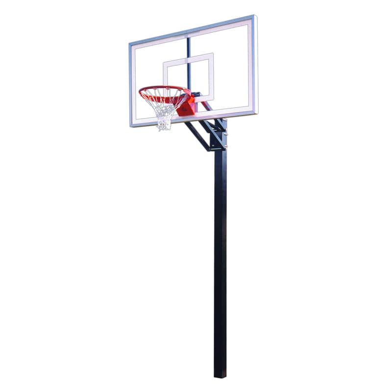 Champ Nitro First Team Adjustable Basketball Goal In Ground Front Facing View