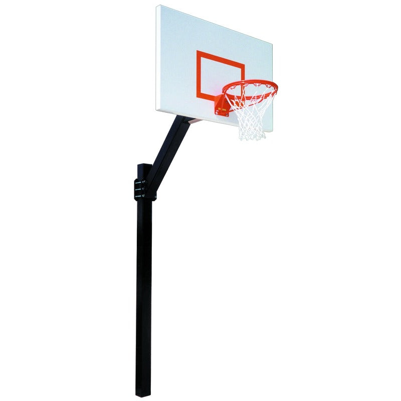 First Team Endura Legend Jr. Fixed Height Goal Front View of In Ground Basketball Hoop System