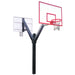 First Team Legend Dynasty Dual In Ground Fixed Height Basketball Goal System front Left view of Hoop