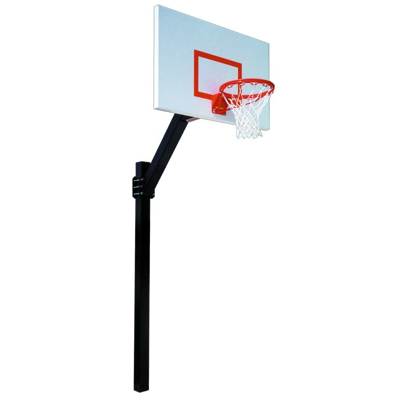 First Team Legend Jr. Extreme Fixed Height Basketball Hoop Front Goal View of In Ground System