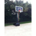 First Team Portable Adjustable Basketball Hoop Rampage Eclipse In Front of Palm Trees Goal System View