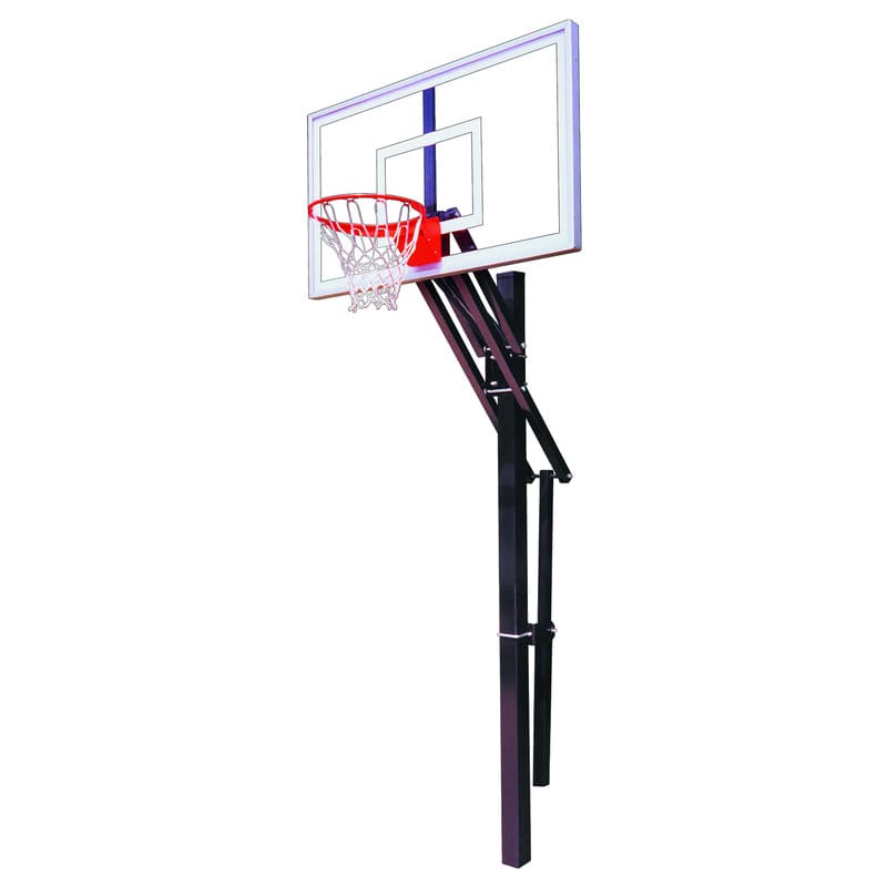 First Team Basketball Goal Slam Nitro In Ground Adjustable Full Hoop Front View Facing 