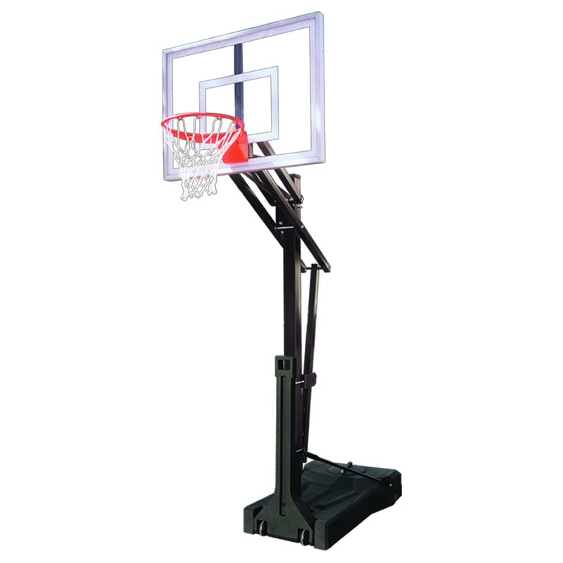 First Team Turbo OmniSlam Portable Basketball Hoop Goal Front View of Adjustable System