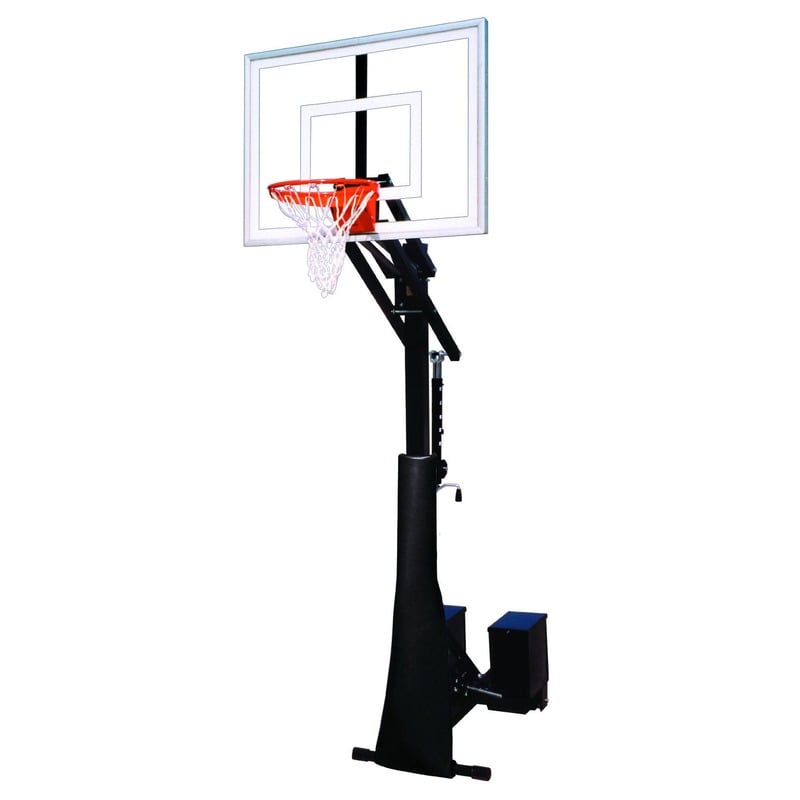 First Team Turbo RollaJam Portable Basketball Hoop Goal Front View of Adjustable System