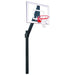 First Team Ultra Legend Jr. Fixed Height System Hoop Front View of In Ground Basketball Goal