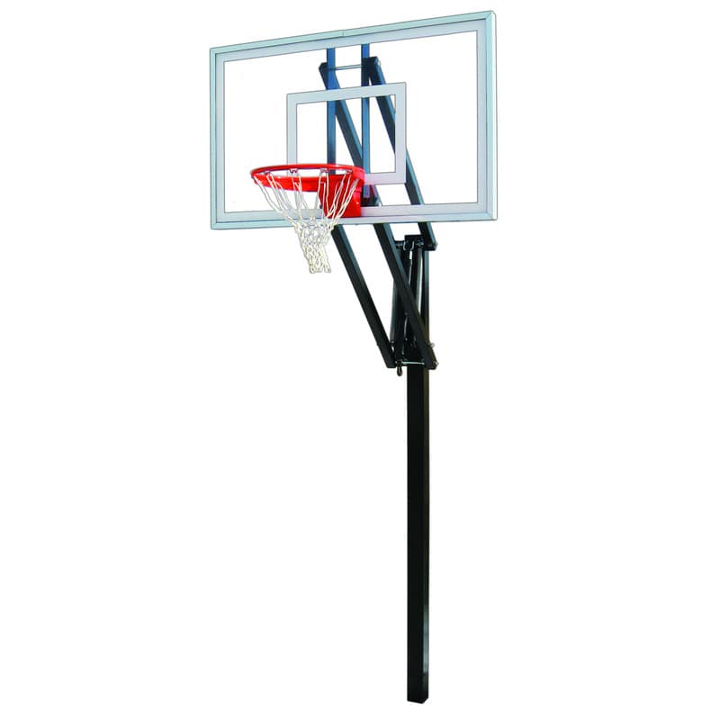 Vector First Team Adjustable In Ground Basketball Hoop Full Goal View From Front