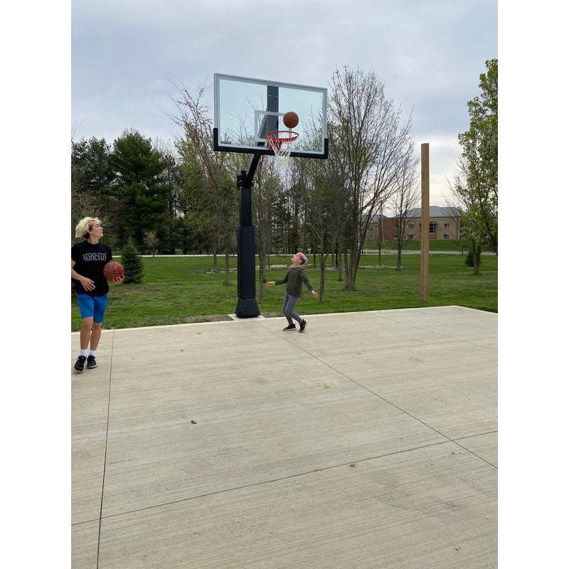 In-Ground Goal Ironclad HIL664-XXL Outdoor Lifestyle Image for Fixed Height Basketball System