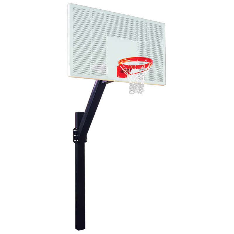 In Ground Hoop Basketball Goal First Team Fixed Height System Legend Intensity front view of System