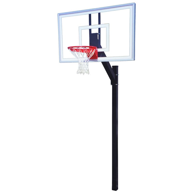 Legacy Select Basketball Goal First Team Fixed Height System In Ground View of Hoop Front