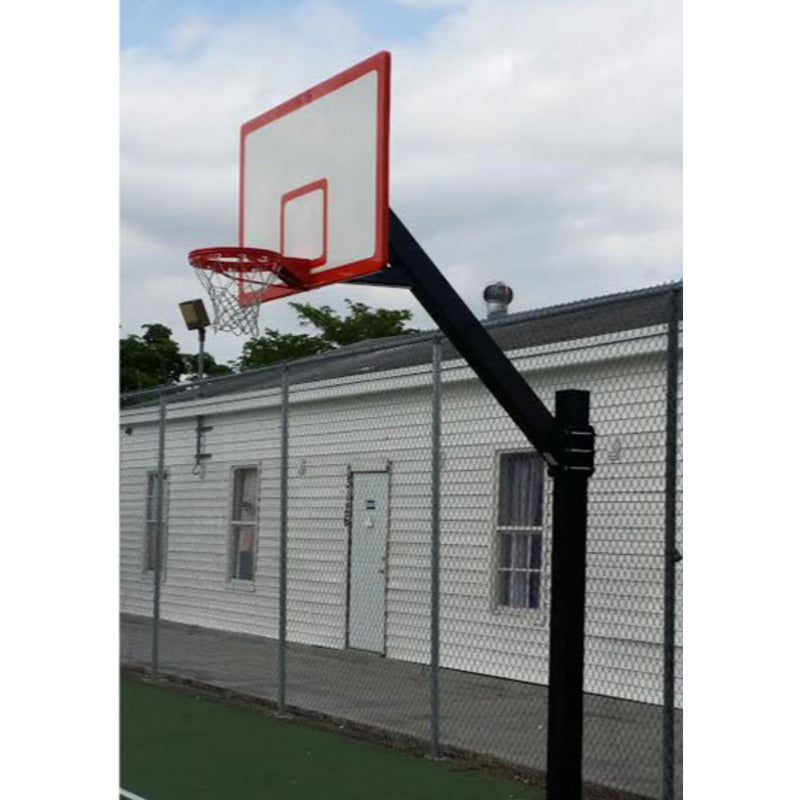 Legend Dynasty Lifestyle Image Outdoor Court Setup System View for In Ground Fixed Height Basketball Hoop