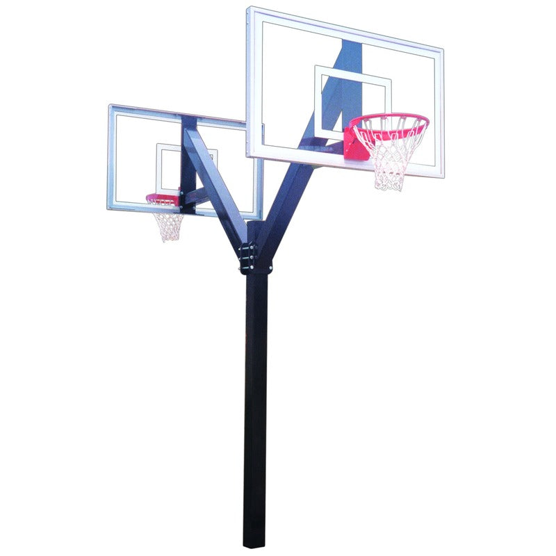 Legend Jr. Select Dual Hoop Fixed Height First Team Basketball Goal View of In Ground System